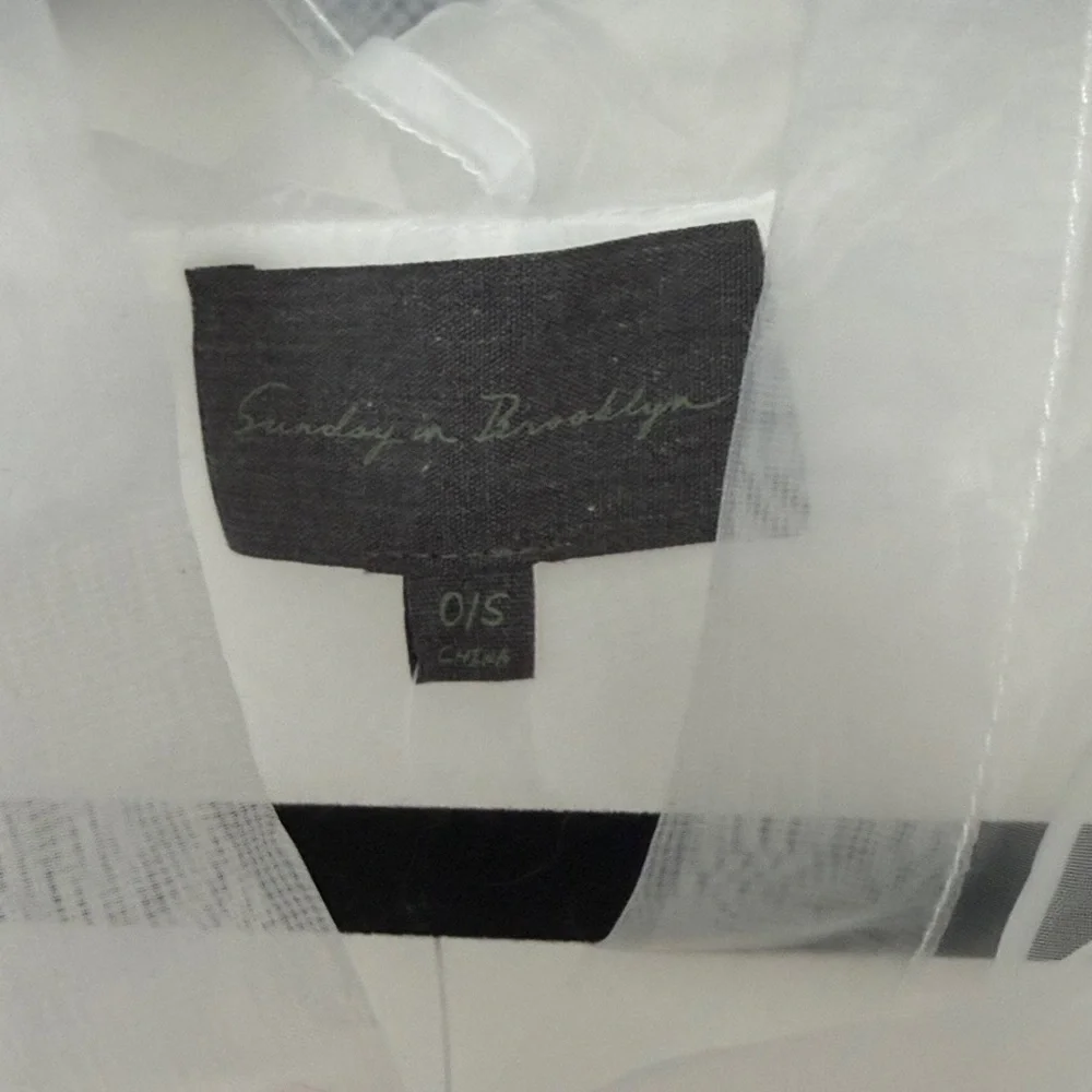 Anthropologie Sheer White Organza Pullover Hooded Top - Picture 8 of 10